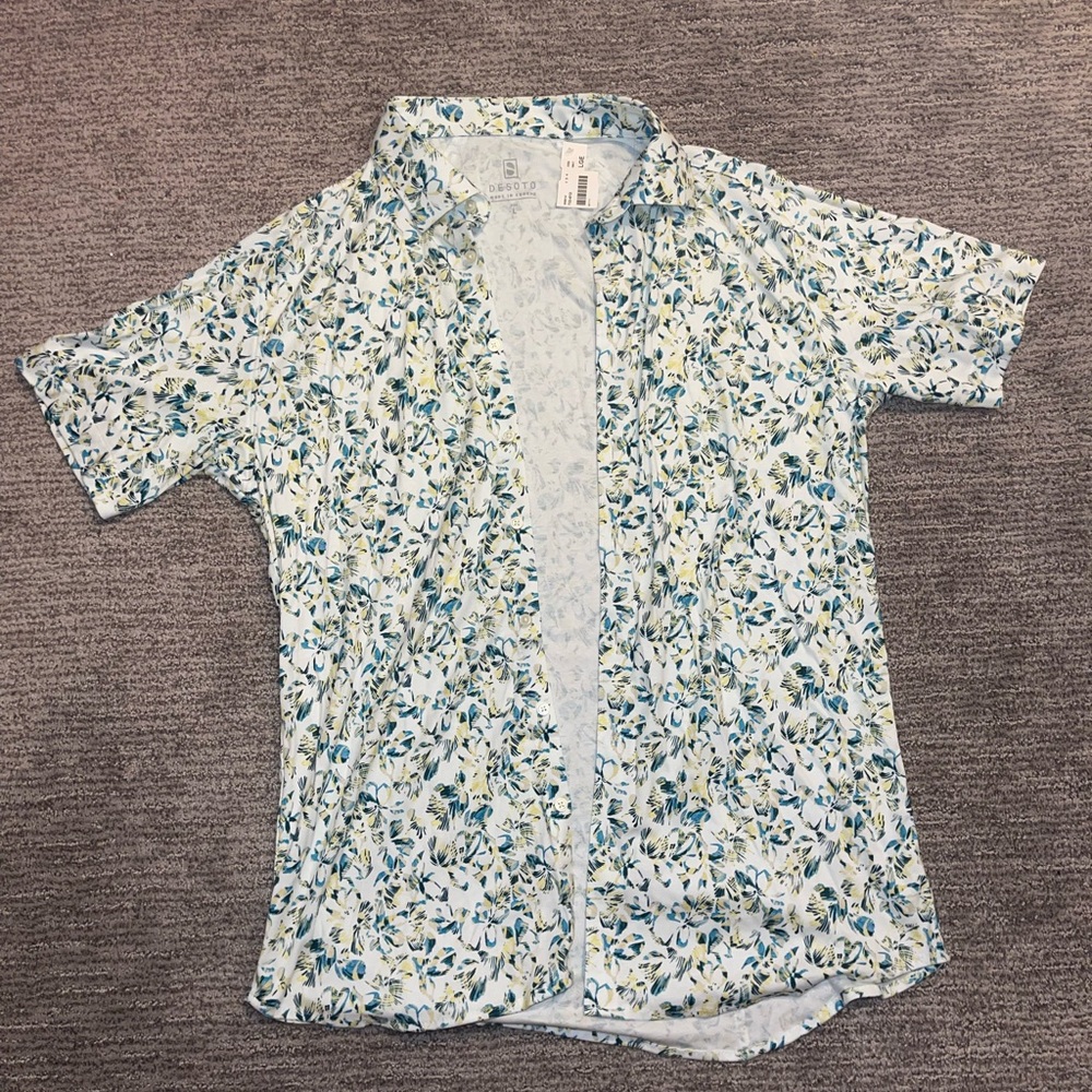Floral Short Sleeve Button-Up Shirt